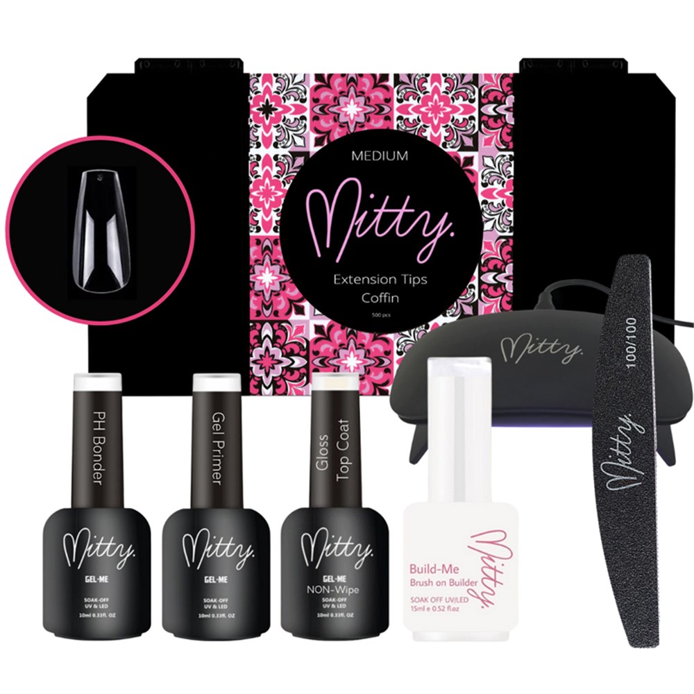 Mitty Nail Extension Kit- Coffin Medium Tips - Gel-Me Kit - Salon First - Salon First Mitty Nail Extension Kit- Coffin Medium Tips - Gel-Me Kit - Salon First - Salon First