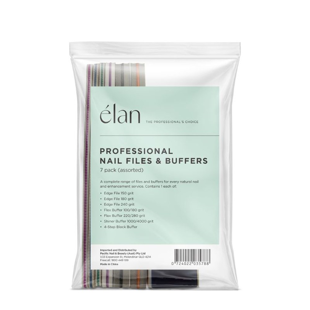 Elan Professional Nail Files Buffers (7 Pack) Salon First Elan Professional Nail Files Buffers (7 Pack) Salon First